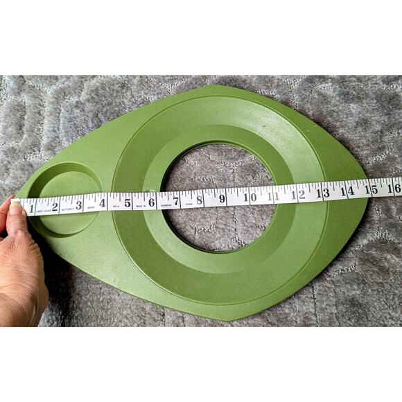 Wilpak Plate and Cup Holders SET OF 4 avocado vtg retro mcm USA unbreakable 60s - Picture 5 of 6